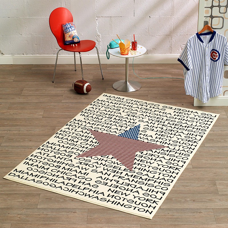Design Velours Teppich City and Star 140×200 cm 102331 Design Velours Teppich City and Star 140×200 cm 102331