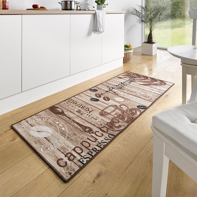 Design Velours Küchenläufer Delicious Coffee Braun 67x180 cm | 102371