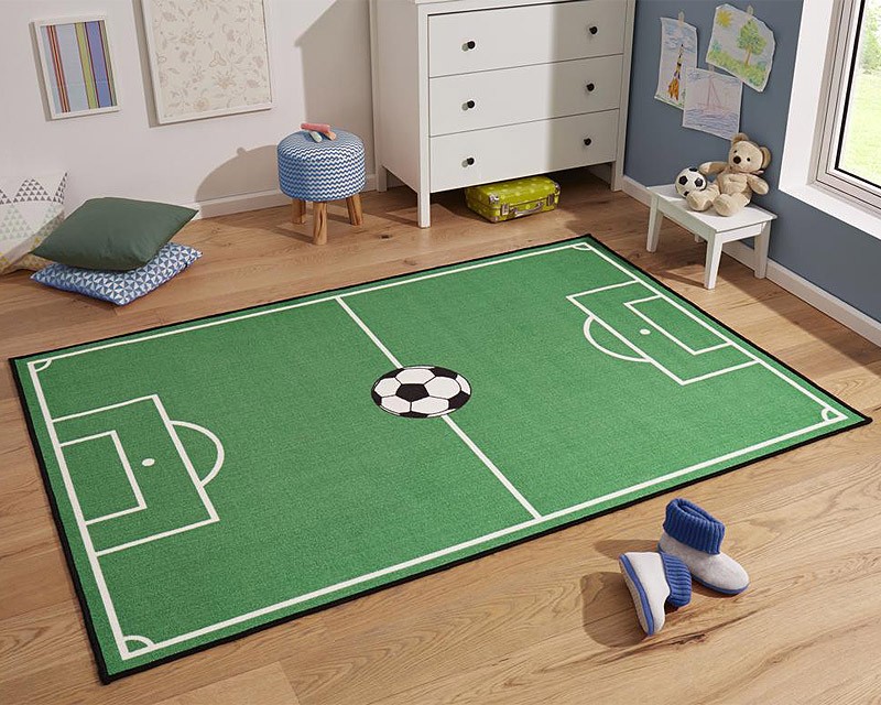 Kinderteppich Fußballteppich Spielteppich Fußballfeld grün Kinderteppich Fußballteppich Spielteppich Fußballfeld grün
