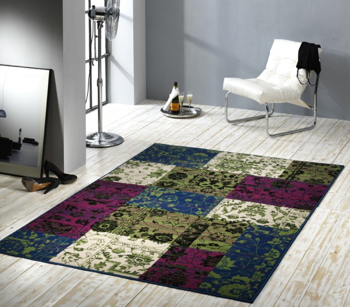 Velours Design Teppich Planta Patchwork grün lila eBay Velours Design Teppich Planta Patchwork grün lila eBay