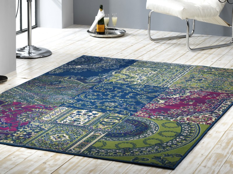 Velours Design Teppich Orient Patchwork grün eBay Velours Design Teppich Orient Patchwork grün eBay
