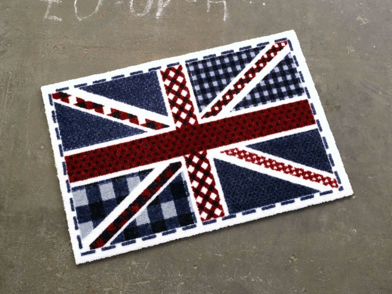 Fußmatte Schmutzfangmatte Union Jack Karo blau rot weiß Fußmatte Schmutzfangmatte Union Jack Karo blau rot weiß